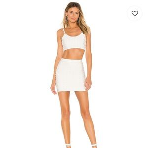 Revolve superdown two piece skirt set with pearls!